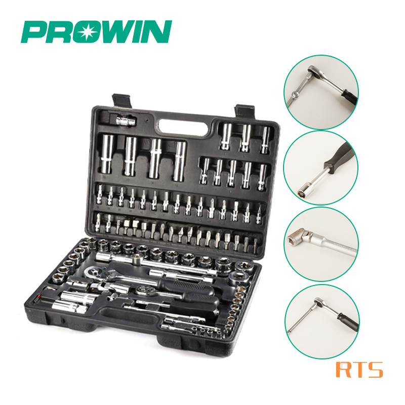 Prowin RTS SKU 10251 автомобилей ремонт транспортного средства 94 шт. комплект 1/2 "1/4" гаечный ключ с храповым механизмом Herramientas ручной инструмент Бит Набор торцевых головок