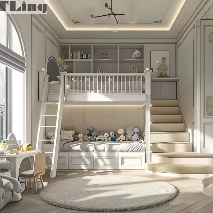 Customized Modern Furniture for Children's Rooms Wood Baby Beds and Wardrobes for Living Room