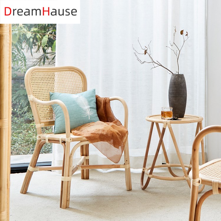 Ротанговый журнальный столик dreamhaus из Индонезии, Креативные украшения из ротанга в скандинавском стиле для гостиной, маленький чайный столик и Набор стульев