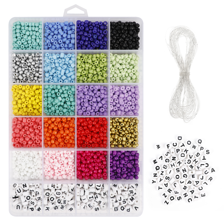 Amazon Hot Sales 3300 Pcs 4mm Crystal Glass Beads Letter Beads Diy Bracelet Making Kit