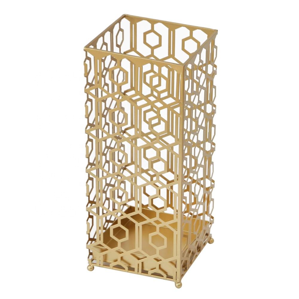 Металлическая подставка держатель Организатор Entryway Freestanding, для трости, трости зонтик стойки Квадратный золото