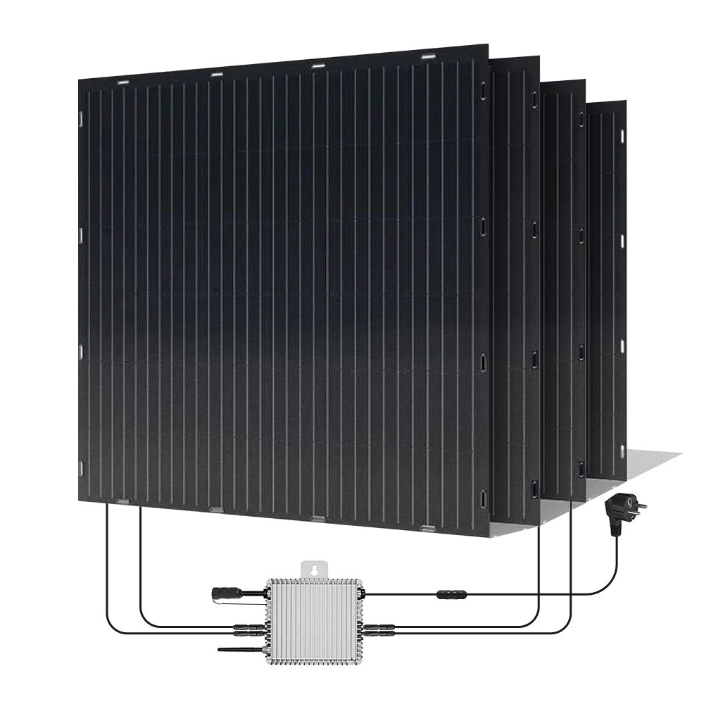 Plugin plug and play solar system 600 watt Balkon Kraftwerke bezeichnet 600W system with lightweight flexible solar panel