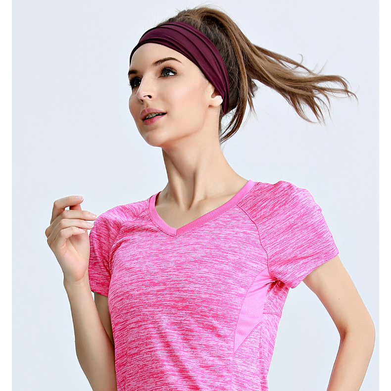 Ladies high elasticity headbands sweat sports rib sport headband