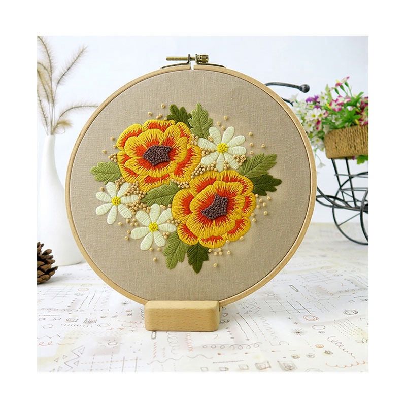 Xiurun Handmade DIY Embroidery Material Kit Stamped Embroidery Kit Art Handy Craft Sewing For Beginner including Cloth Tools Kit