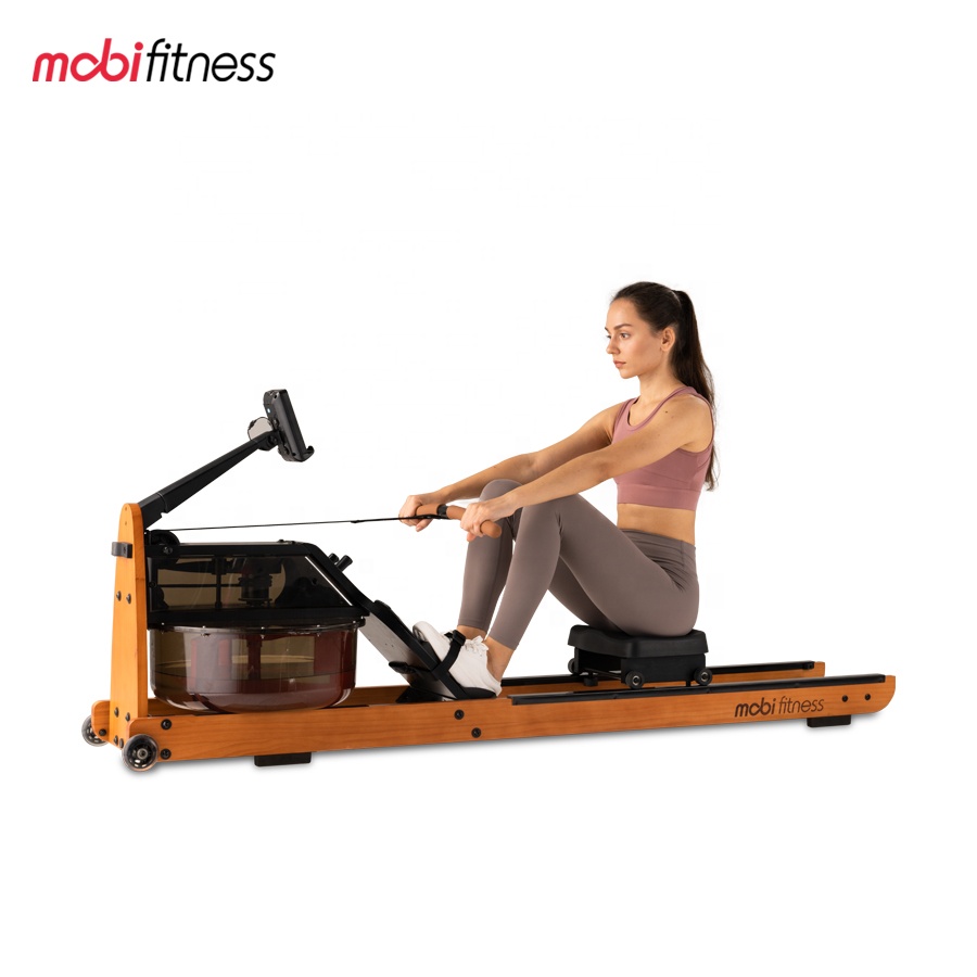 Mobifitness оборудование для тренажерного зала, классический деревянный гребной тренажер для домашнего использования