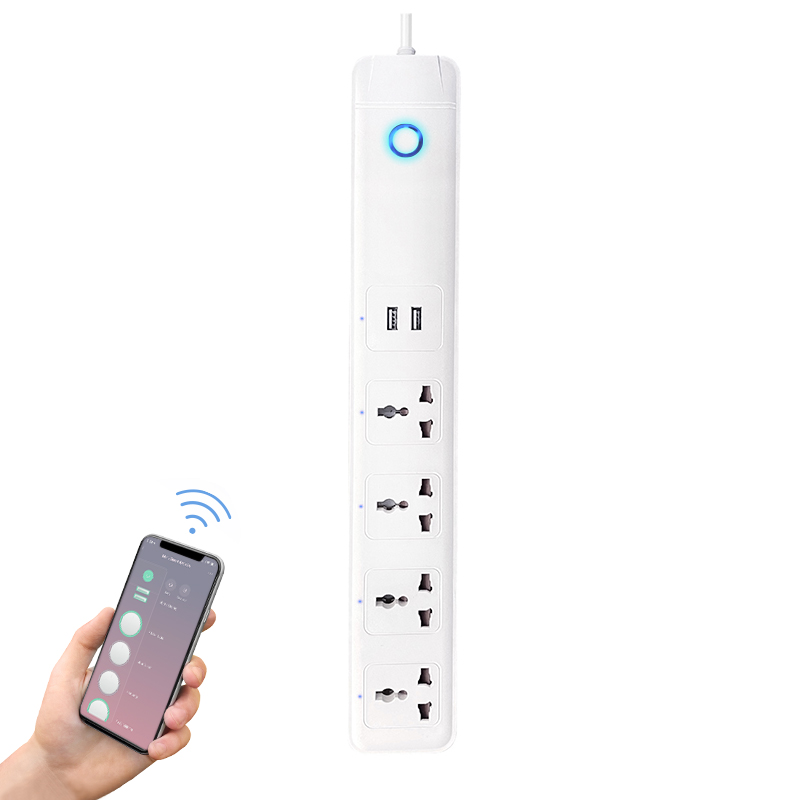 Умный удлинитель с Wi-Fi на 10 А, 4 розетки переменного тока и 2 USB-порта