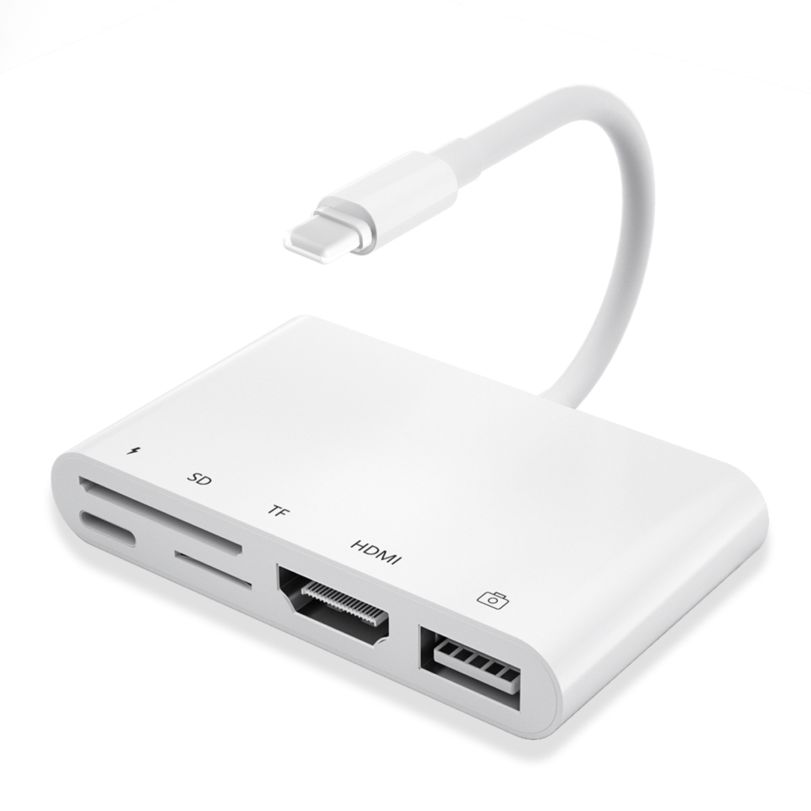 5 in 1 Light-ning to 1080P HDTV Cable USB SD TF Card Reader Digital AV TV OTG Adapter Hub For iPhone Camera Connector