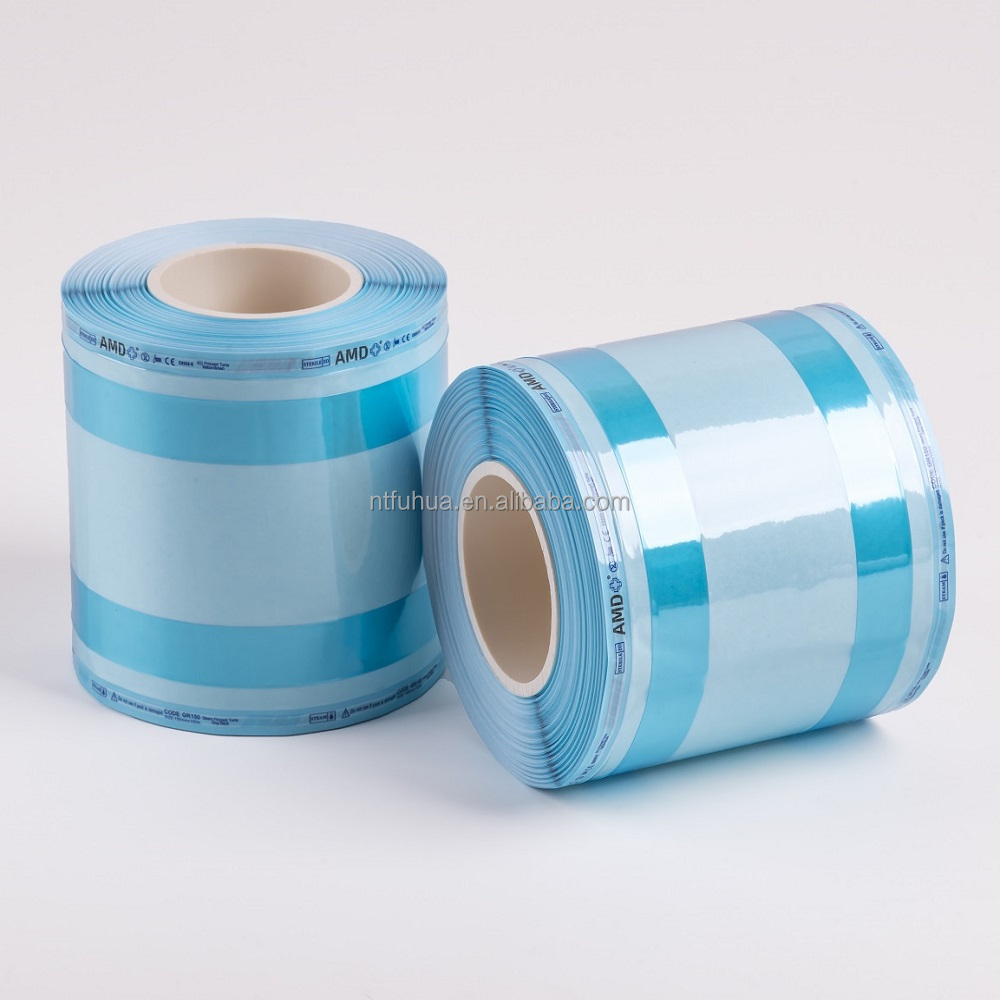 Medical Sterilization Gusseted Roll Reel Pouch for Autoclave Steam/EO Sterilization Packaging 100mm*100m