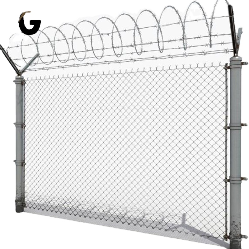 High Security Perimeter Fence Razor Barbed Wire Anti Climb Airport Fence for Sale