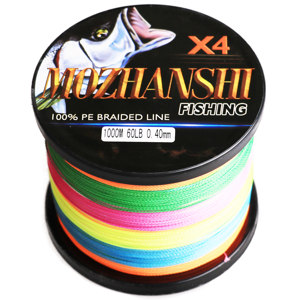 MOZHANSHI 4 Strands 100M-5000M 6-100LBS 100% PE Braided Multifilament Fishing Line Wire