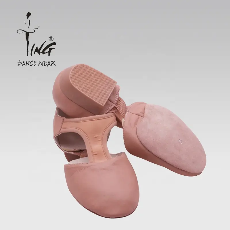 Wholesale foldable soft leather exercise belt heel ballet shoes low heel teacher shoes