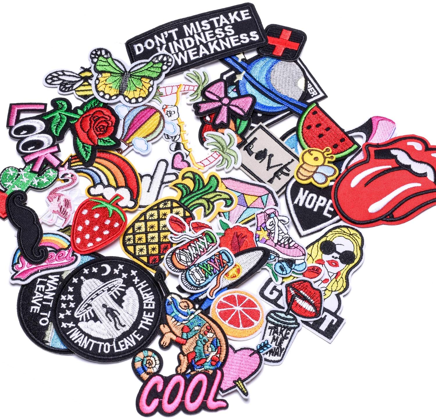Clothes Patch Accessories Assorted Size DIY Applique Embroidered Patches Sew On Iron On Patches for Jackets Jeans Pants Clothes