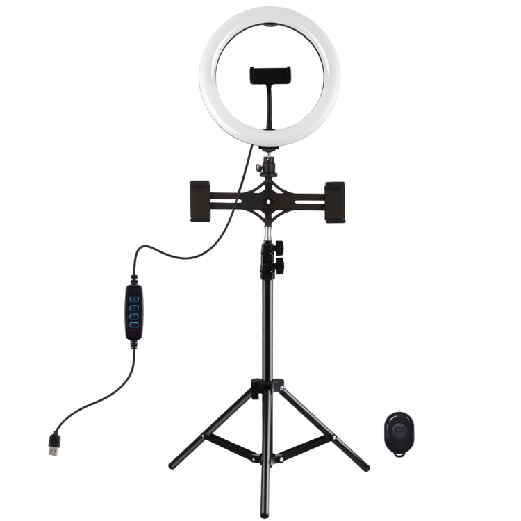 PULUZ 10.2 inch 26cm Light 1.1m Tripod Mount Dual Phone Brackets USB Dual Color Photography Video Lights