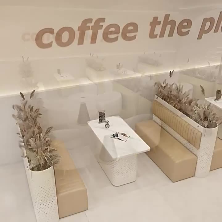 Cafe Hotel Rest Area Negotiation Commercial Restaurant Cockloft Sofa Table and Chair Set New Restaurant Furniture