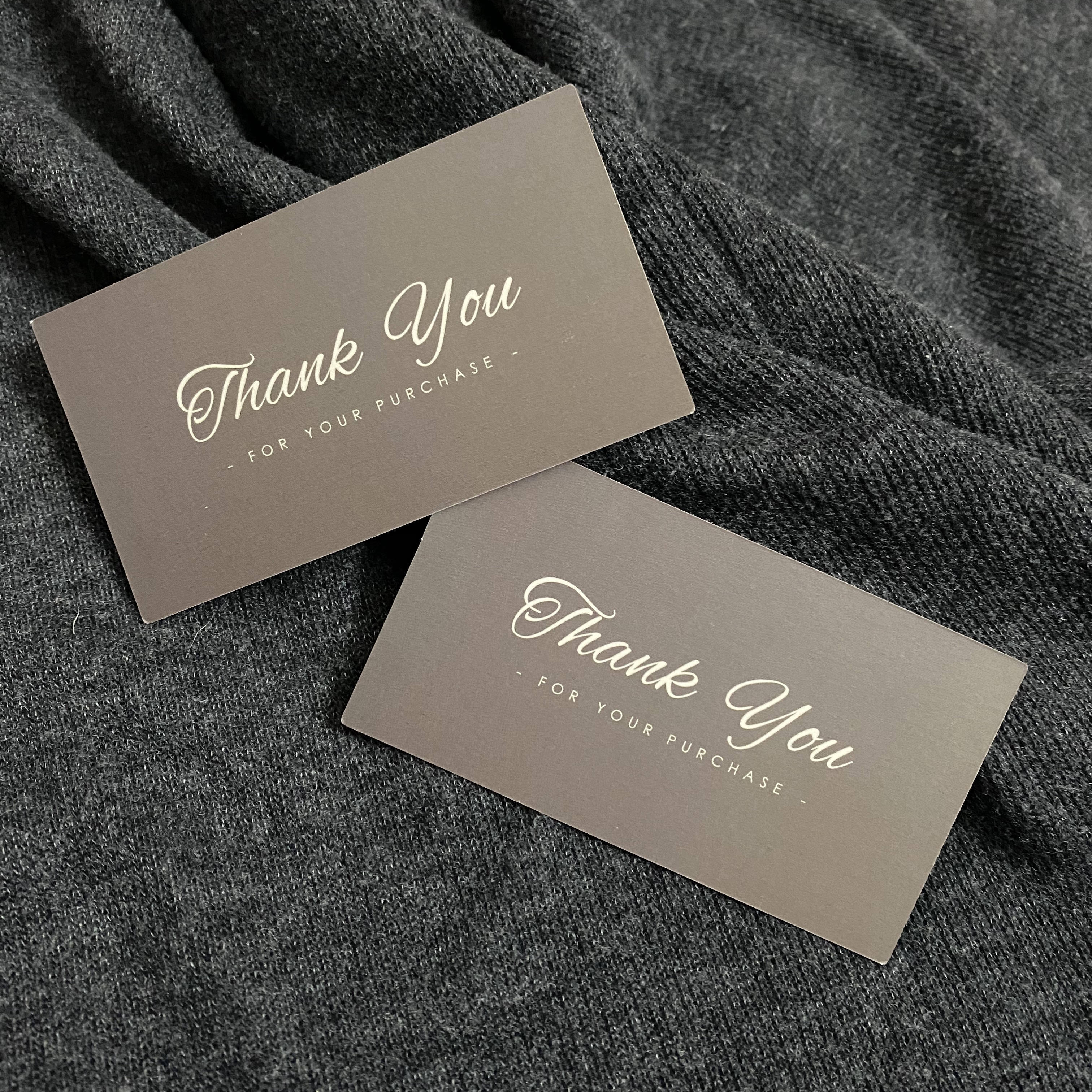 Professional Printing Luxury Gold Foil Hot Stamp Black Matte Thank You Cards 100 For My Small Business