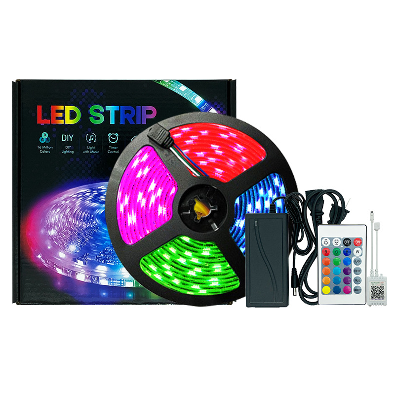 Гибкая Водонепроницаемая светодиодная лента SMD 5050 RGB с дистанционным управлением, 5 м, 10 м, 15 м, 12 В