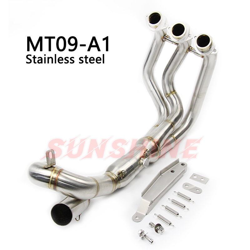Slip on Motorcycle Exhaust Front Pipe Motorcross Full Systems Modified Scooter Pitbike For YZF MT09 FZ-09 MT-09 FZ-09 2014-2020