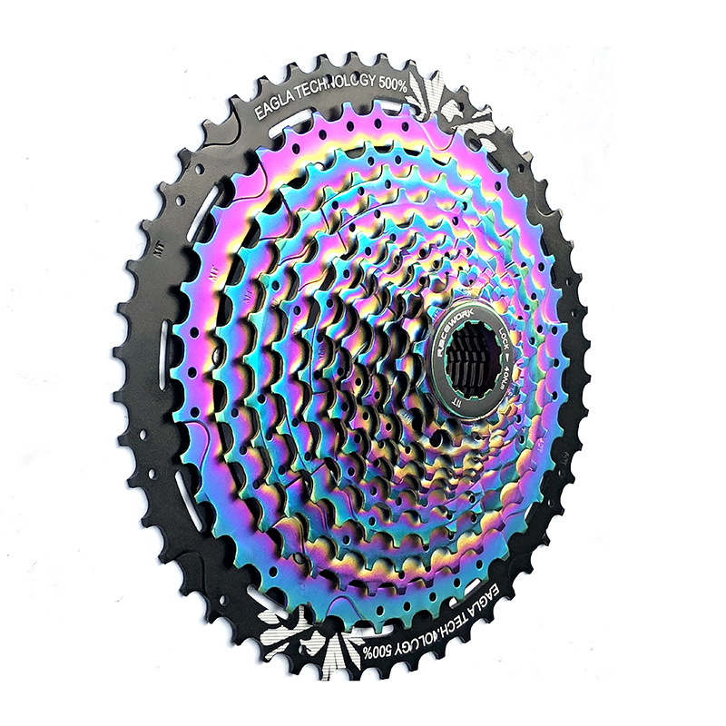 RACEWORK MTB Bicycle Parts Rainbow Carbon 12 Speed 11-50T Cassette Colorful Mountain Bike Bicycle Flywheel