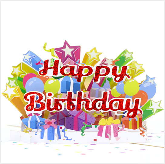 Custom funny pop up surprise gift box happy birthday 3d invitation greeting card