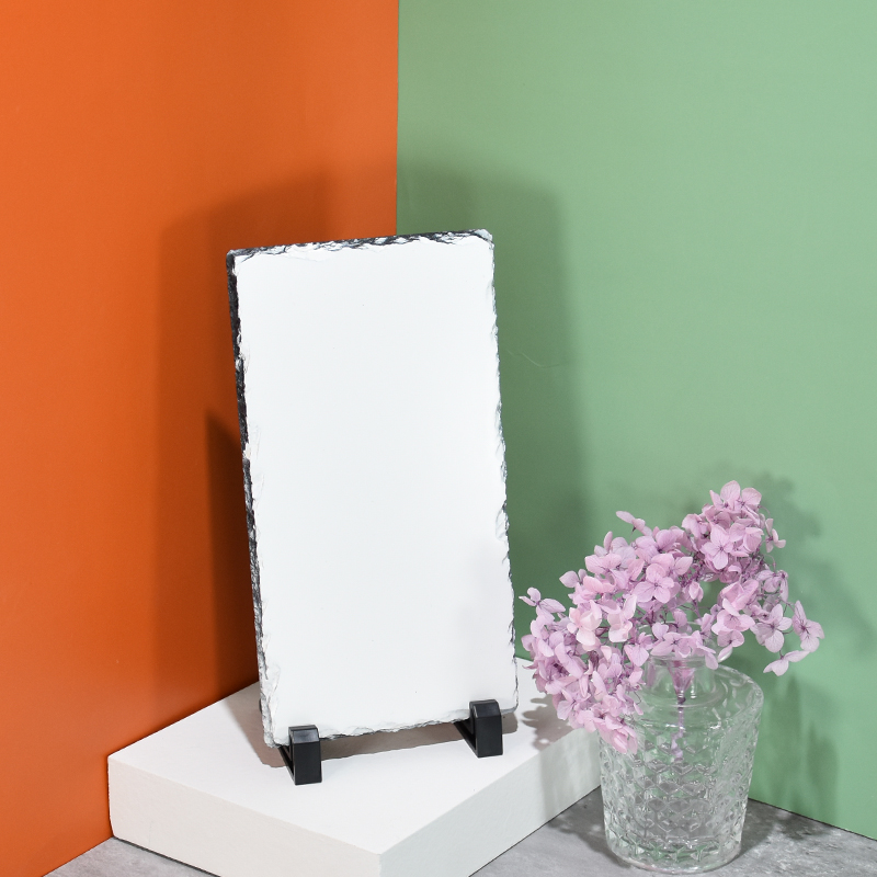 Best Gift Rectangle 12*22 cm Matte Rock Slate Photo Frame Sublimation Blanks with Heat Transfer Coating