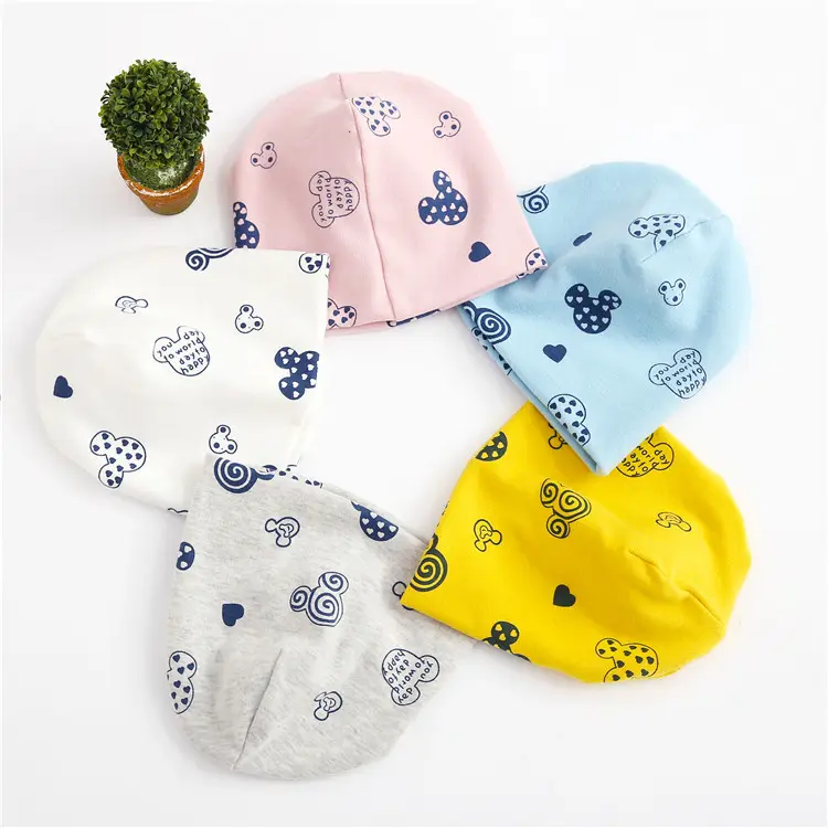 2022 High Quality Toddler Baby Cute hats Printed Soft Beanie Hat Newborn Cotton Hat