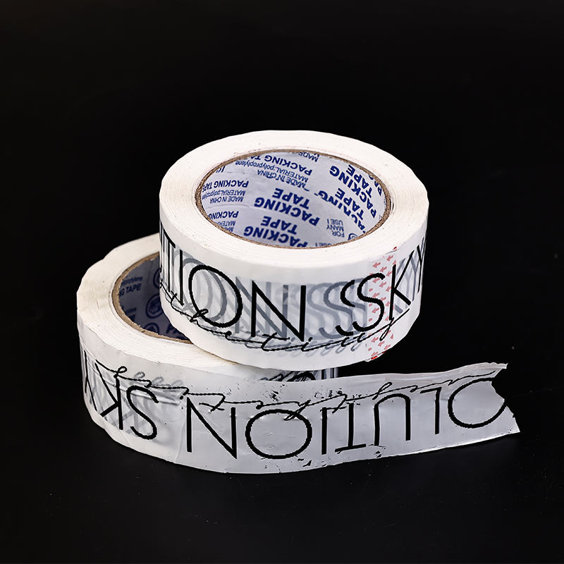 Custom High Quality Reusable Strong Adhesive Tape Custom Black Shipping Packaging Tape With Logo Printed