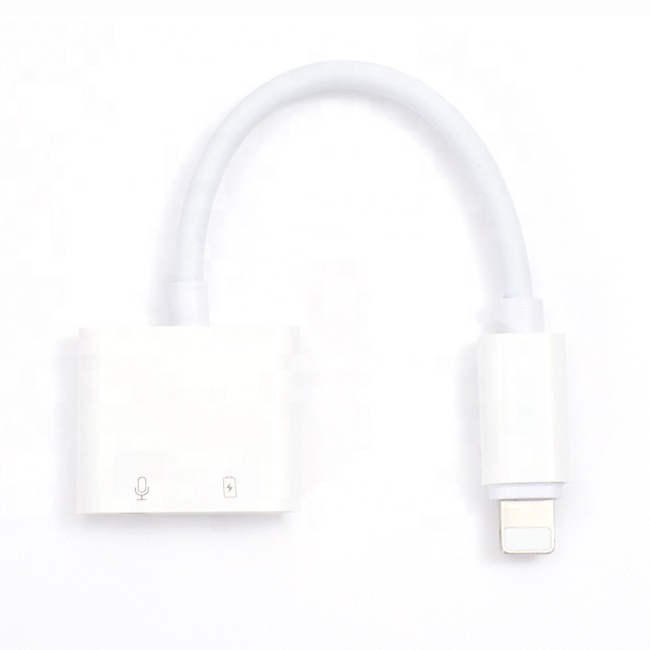 Lighting to 3,5 мм адаптер 3,5 мм Aux Jack наушники Аудио Сплиттер Белый кабель для зарядки музыки для телефона