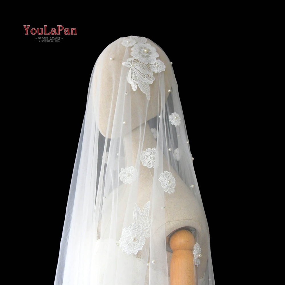 YouLaPan V61 3 Meters Long Lace Veil Gauze Korean Wedding Flower Accessories With Hair Comb