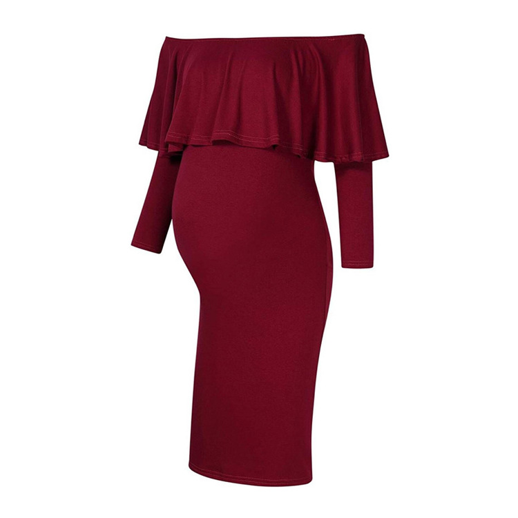 Newest custom pregnant Off shoulder maternity long gown nursing breast feeding cloth maternity clothing dress