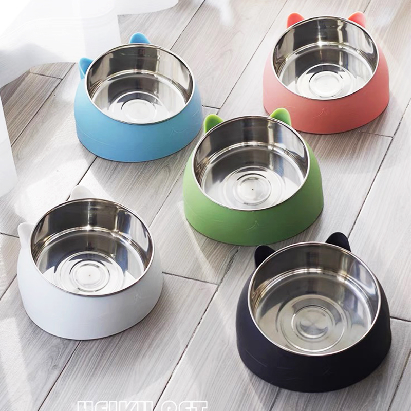 LIHONG 2021 Best Selling Custom Small Pet Cat Dog Food Drinking Water Stainless Steel New Inventions Bowls Feeder With Cat Dog