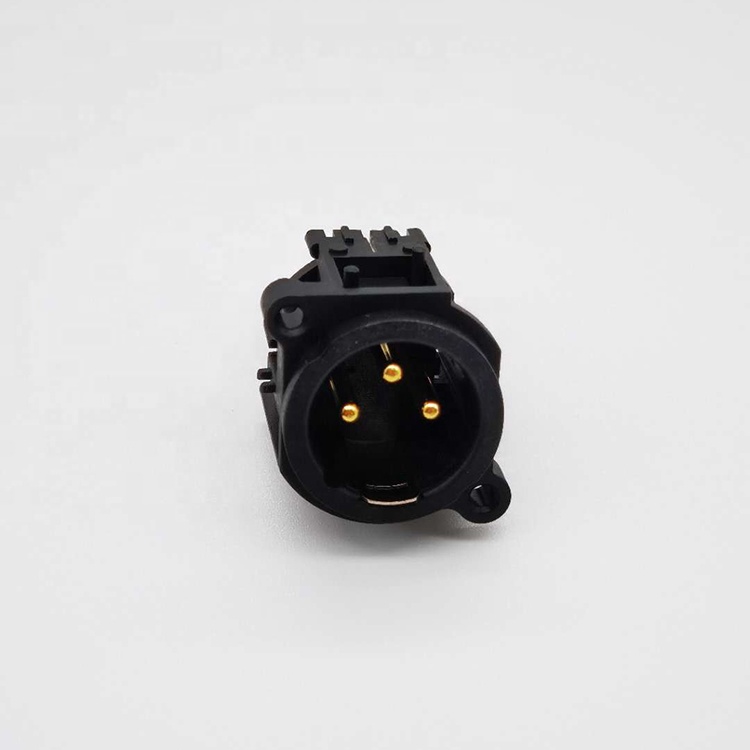 XLR Мужской Женский медный Золотой 3-контактный разъем для монтажа в панель