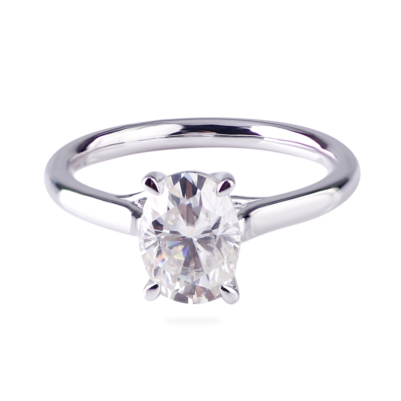 14 К золото обручальное кольцо Moissanite 6*8 мм овальной огранки DEF цвет синтетический Moissanite Diamond белого золота