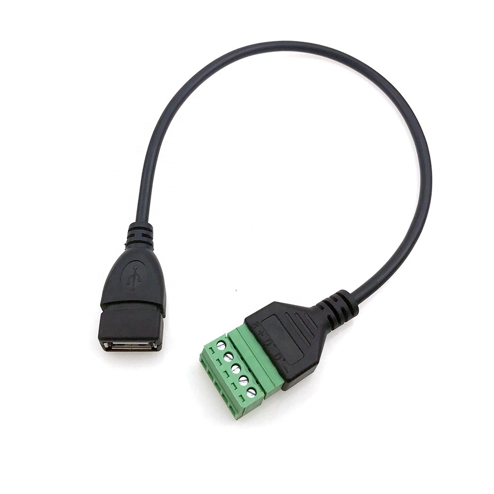 Изготовленный на заказ Usb 2,0 tyрe A Разъем для пайки 5 Pin Клеммная колодка Разъем Кабель-адаптер