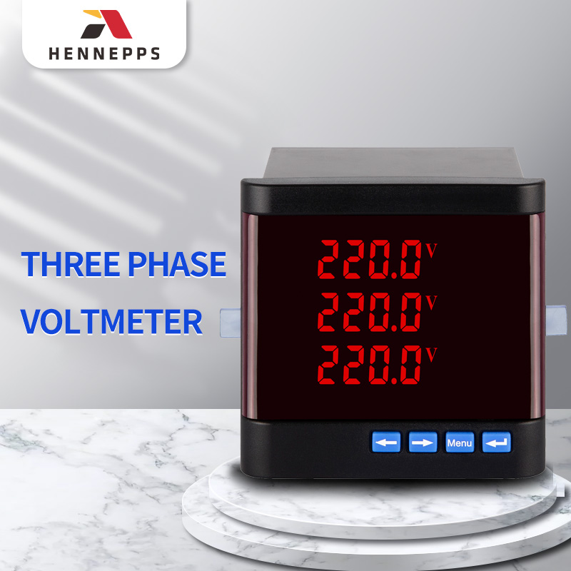 Digital Voltage Meter Hennepps Three Phase Smart LED Digital Panel Meter AC Voltage Meter Voltmeter