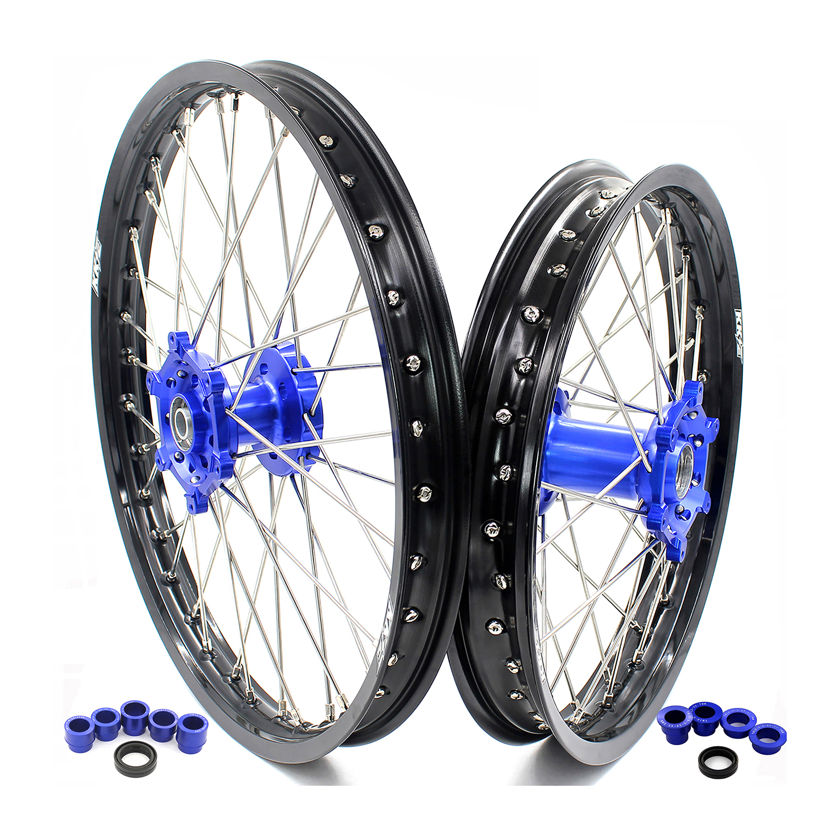 Набор колес KKE 21/19 дюйма или 21/18 дюйма, подходит для YAMAHA YZ125 YZ250 1999-2021 YZ250F YZ450F 2020, синий ступичный черный обод