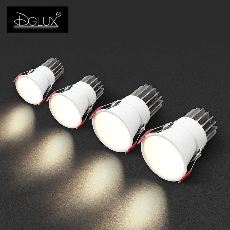 DGLUX Professional anti dazzle ra>90 recessed led small indoor spotlights 5/10/15/20W security spot light for home office