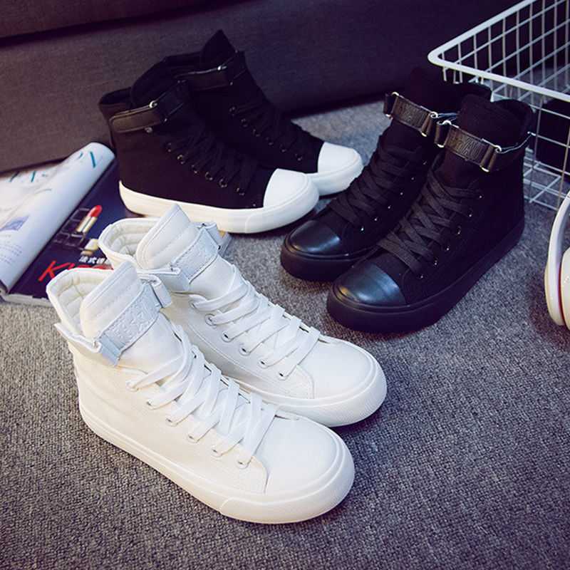 Customize the latest ladies of 2021 high top rubber canvas shoe white canvas shoes