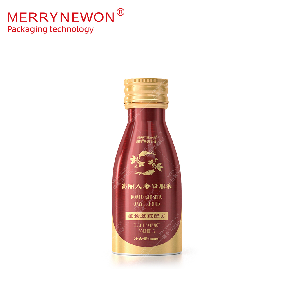 Sealed food grade beer aluminum bottle metal packaging custom printed durable empty beverage energy aluminum bottle 100ml