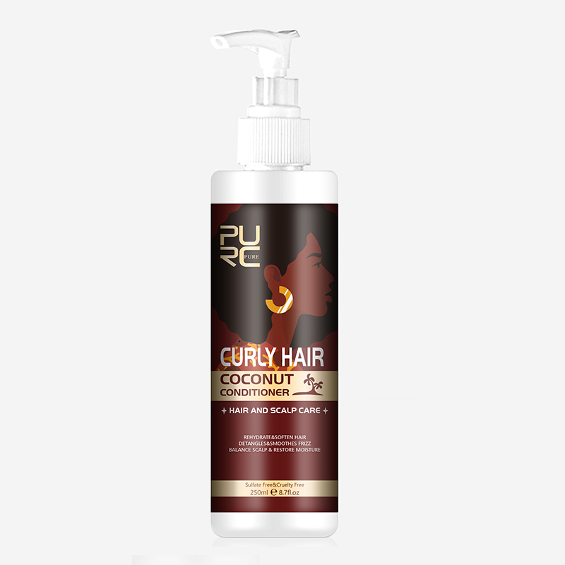 OEM Coconut Oil Afro Hair Care Set Curly Hair And Scalp Treatment Shampoo And Conditioner For Natural 4C Kinky Coily Hair