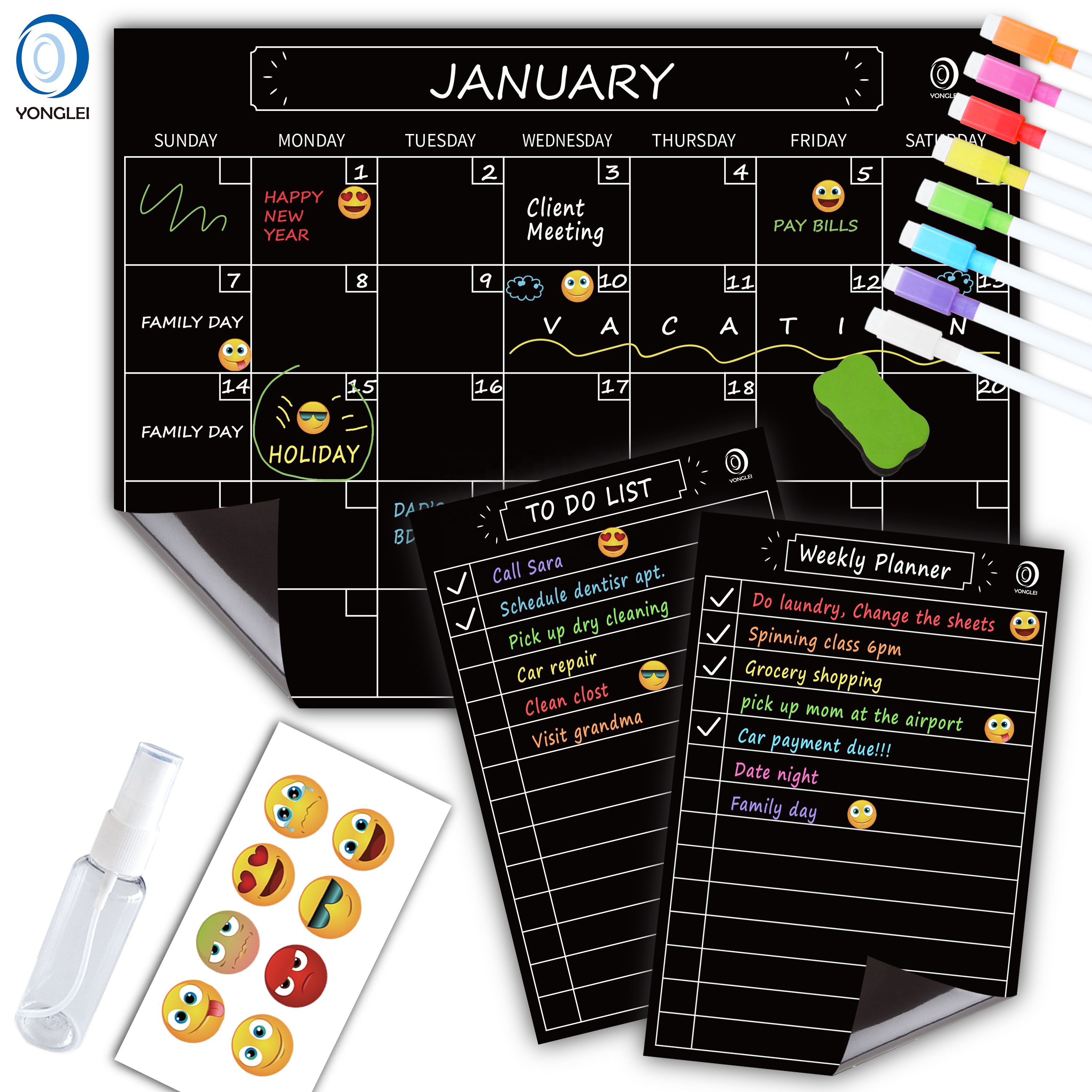 11.3-3B1 Easy erasable fridge magnet to do list pad magnetic notepad with pen