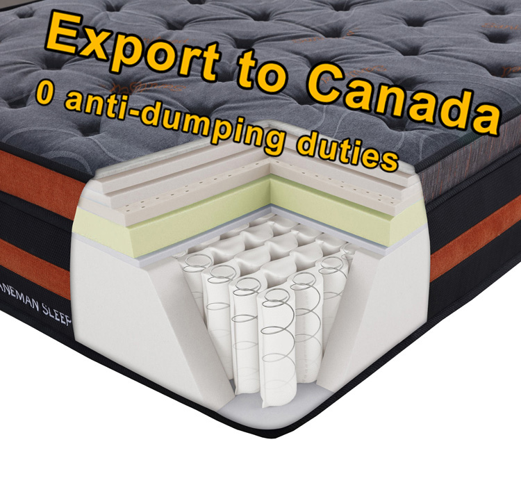 Hot Sale Colchon Popular Design Latex Mattress Matelas Wholesale Pocket Spring Hybrid Mattress Pad Full Queen King Mattress
