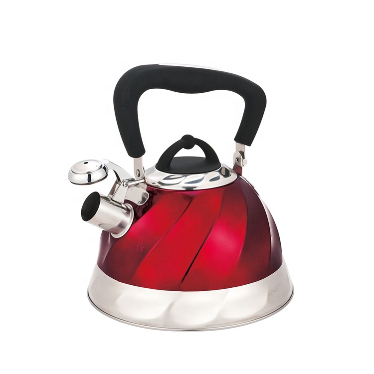 new design stainless steel whistling water kettle with color painting