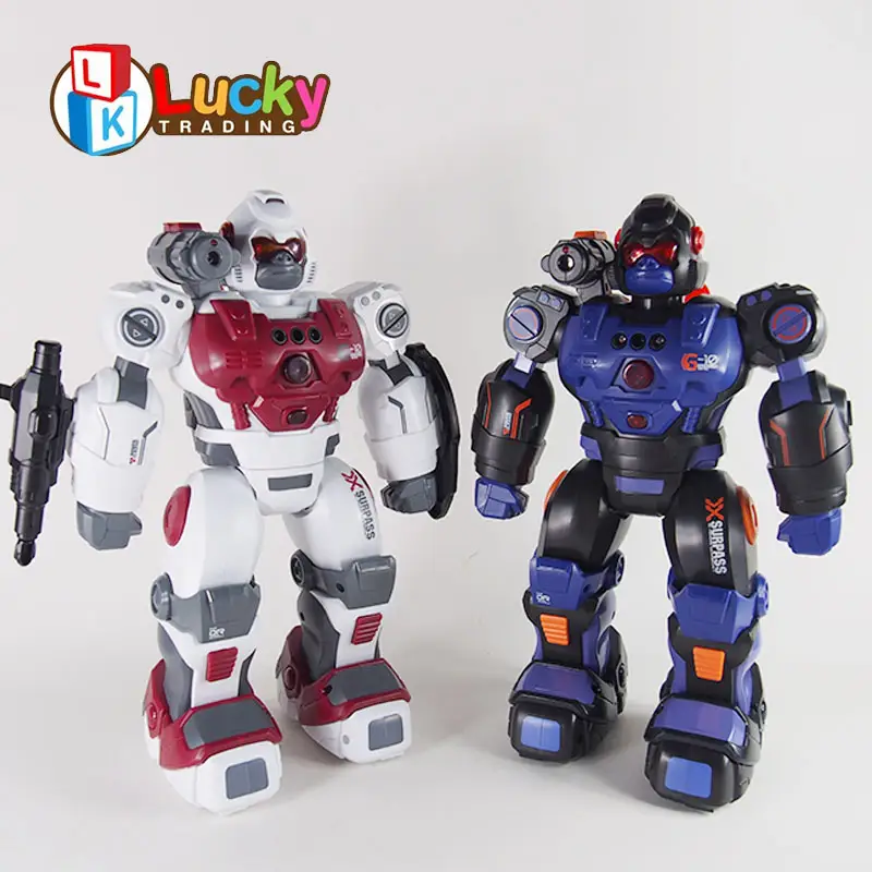 wholesale police lights music plastic intelligent robot toy for kids