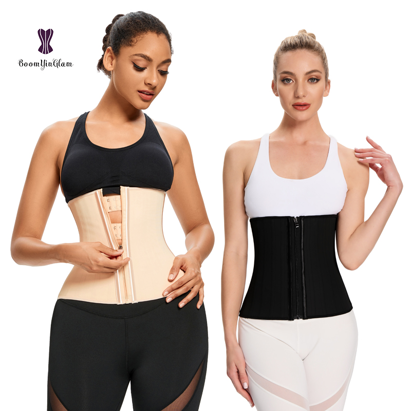 Fajas Gaine Amincissante shape wear Hook and Zip Plus Size Back Support Belt Women Corset Latex Waist Trainer 25 Steel Bone