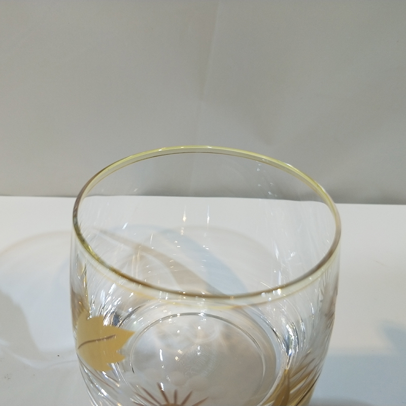 Amazon Gift Order Gold Rim Glass Cups Unique Drinking Water Tumbler Wholesale