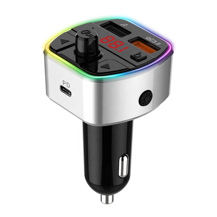 Новинка, автомобильное зарядное устройство с глубокими басами QC3.0 и PD20W, двойное Быстрое беспроводное mp3 музыкальный плеер, комплект громкой связи, автомобильный bluetooth fm-передатчик