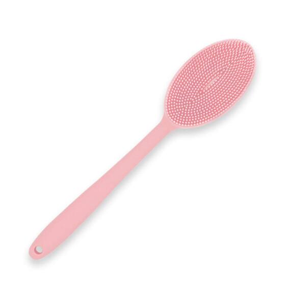 Loofah Exfoliating Body Scrubber 2 in 1 Face And Body Silicone Scrubber Silicone Shower Brush Bath Sponge Loofah