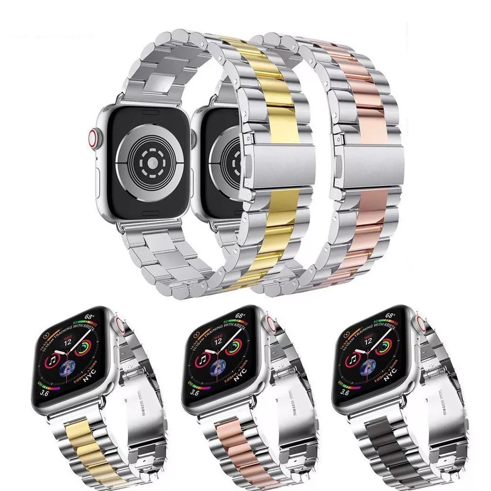 Браслет из нержавеющей стали 3 Beed, ремешок для часов Apple Watch, ремешок для часов Apple Watch 6 44 мм