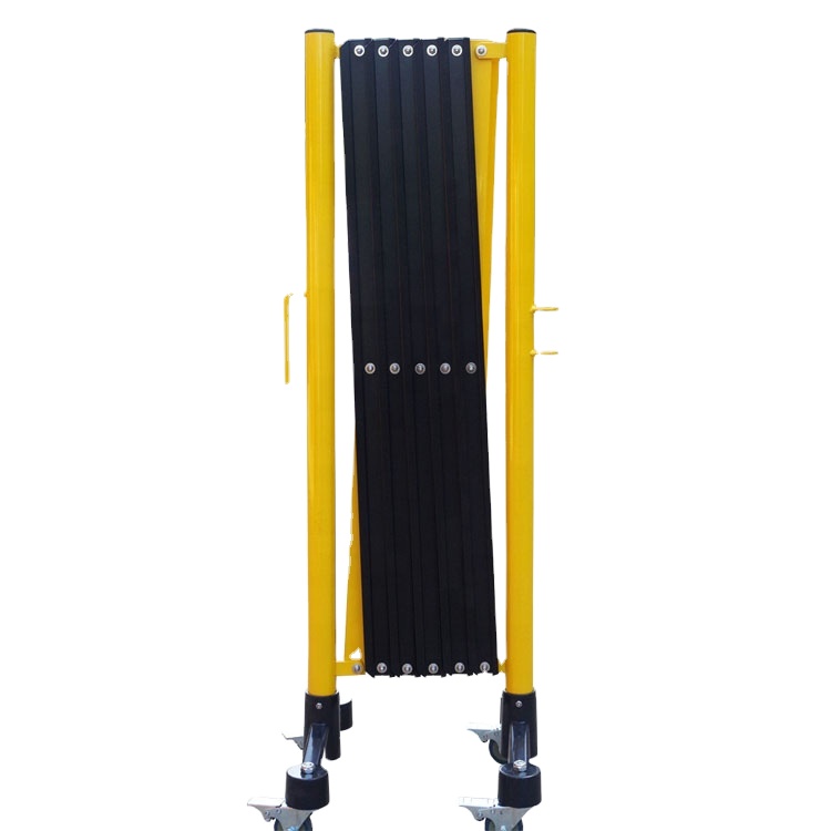 Portable Metal Retractable Traffic Road Safety Fencing Expansion Barrier with Removable Castors