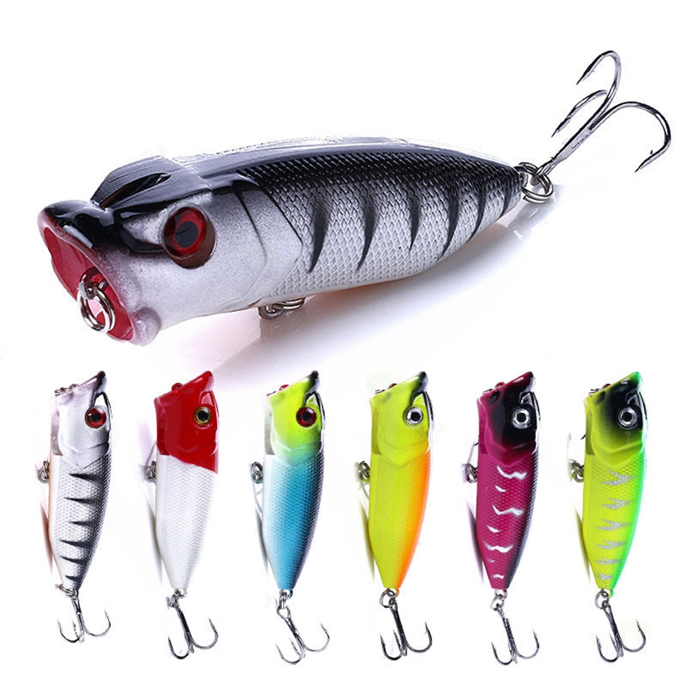 Top Right 11g 65mm P1003 Topwater Fishing Lure Artificial Concave Convex Big Mouth Popper Plastic Hard Bait